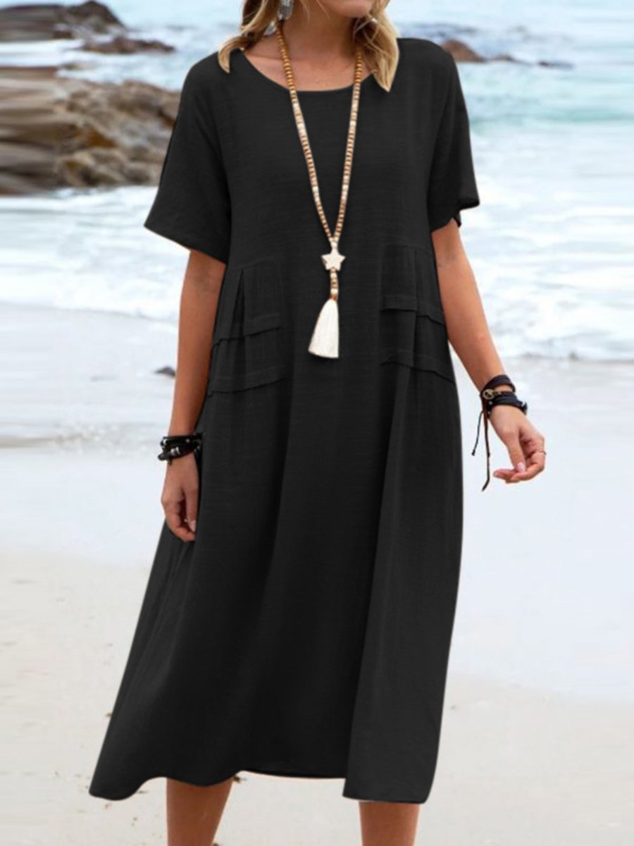 BELLA | LOOSE ROUND NECK DRESS