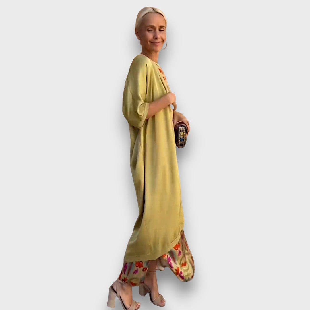 Elveria –  Maxi dress with cardigan