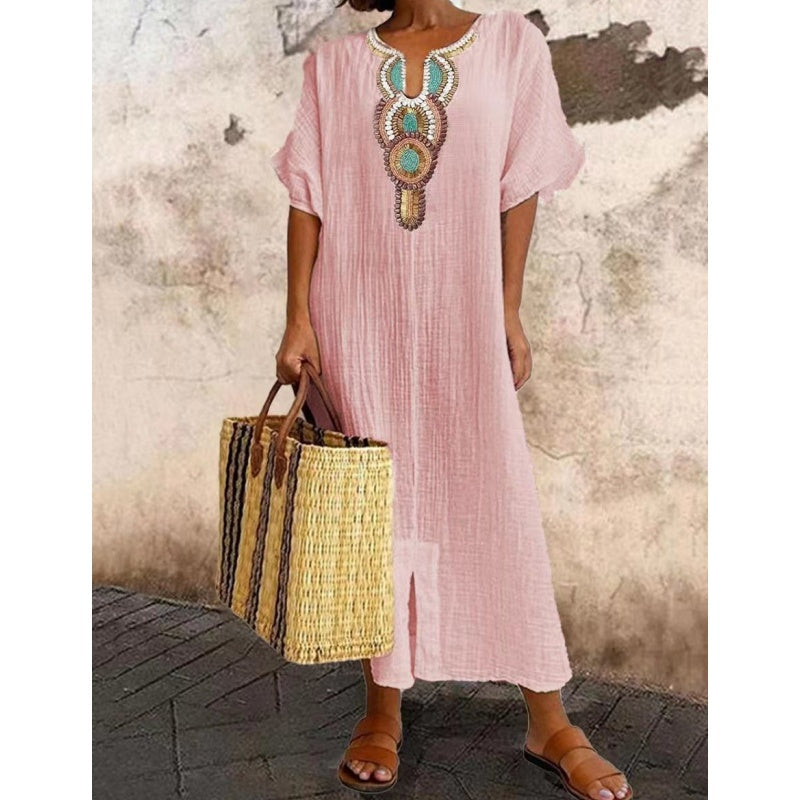AMARA™ – EMBROIDERED COTTON DRESS