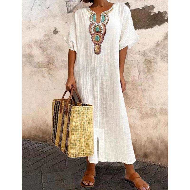 AMARA™ – EMBROIDERED COTTON DRESS