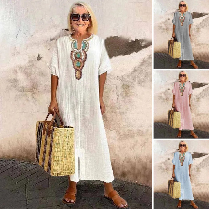 AMARA™ – EMBROIDERED COTTON DRESS