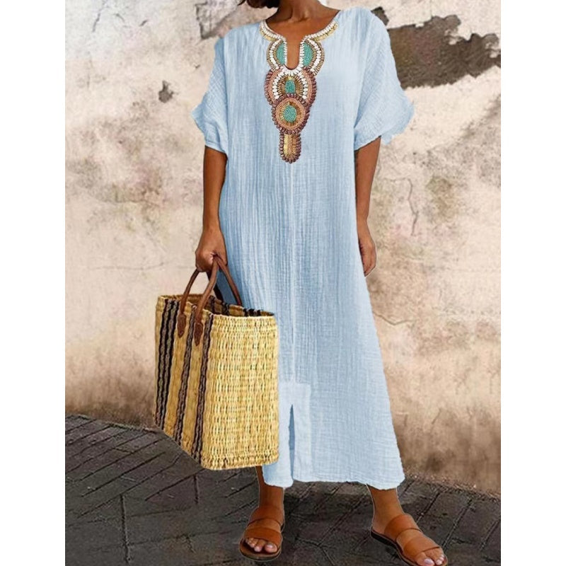 AMARA™ – EMBROIDERED COTTON DRESS