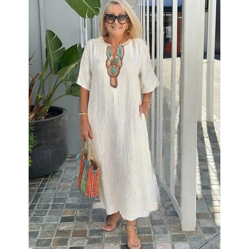AMARA™ – EMBROIDERED COTTON DRESS