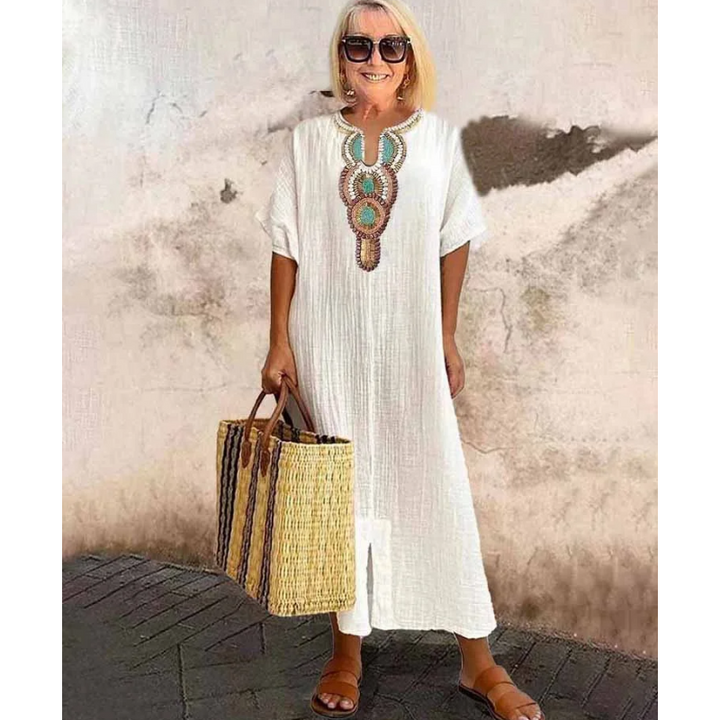 AMARA™ – EMBROIDERED COTTON DRESS