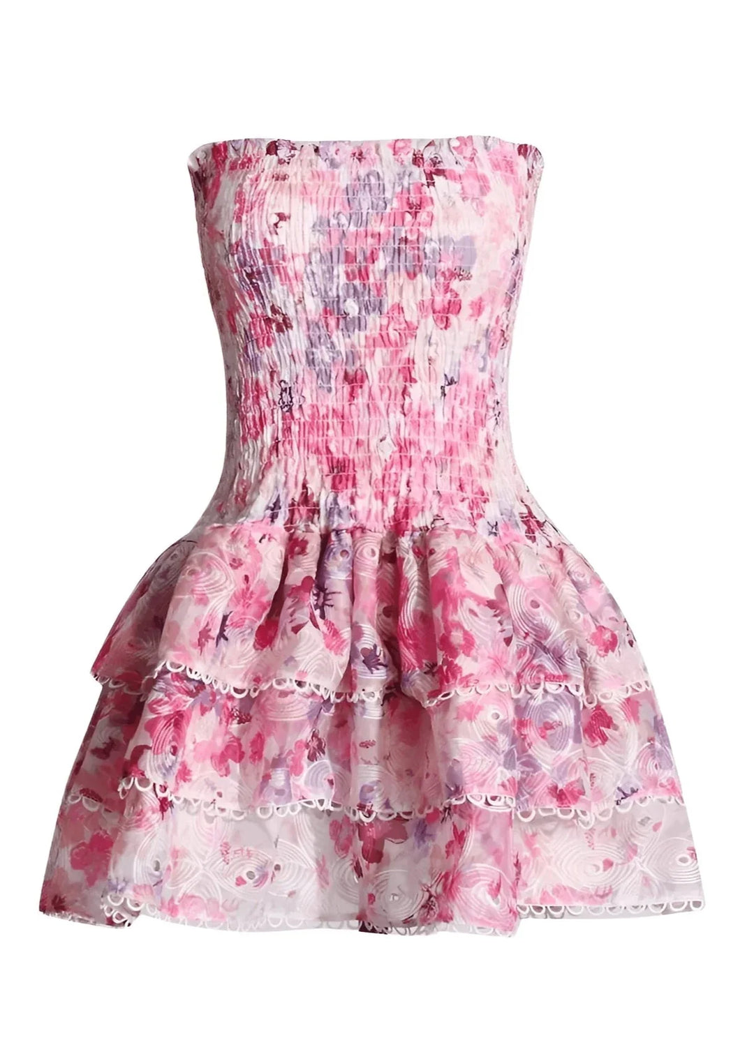 Cecilia | Strapless Floral Dress